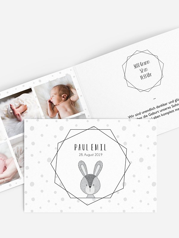 Geburtskarte Baby Bunny