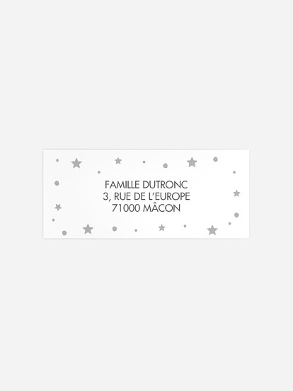Étiquette expéditeur naissance Just parfait