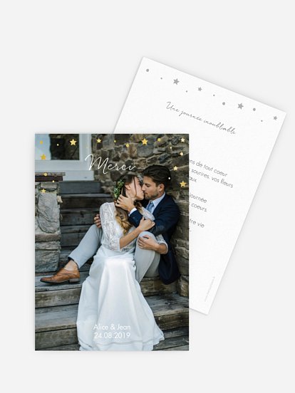 Carte de remerciements Juste parfait - dorure