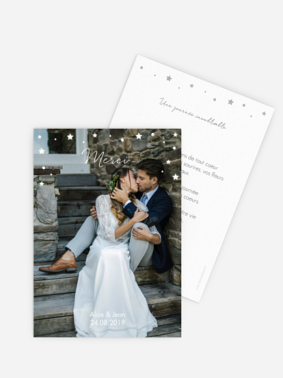 Carte de remerciements Juste parfait - dorure