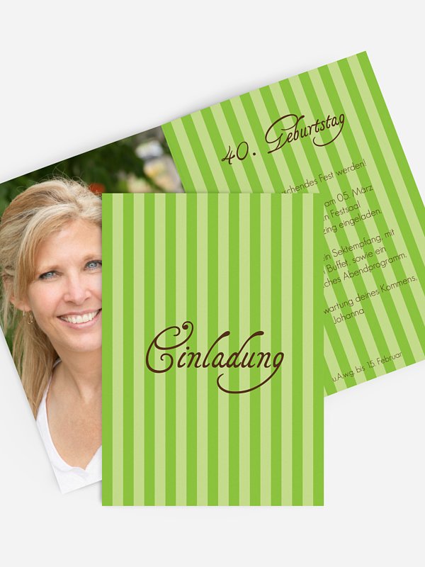 Geburtstagseinladung Gestreift