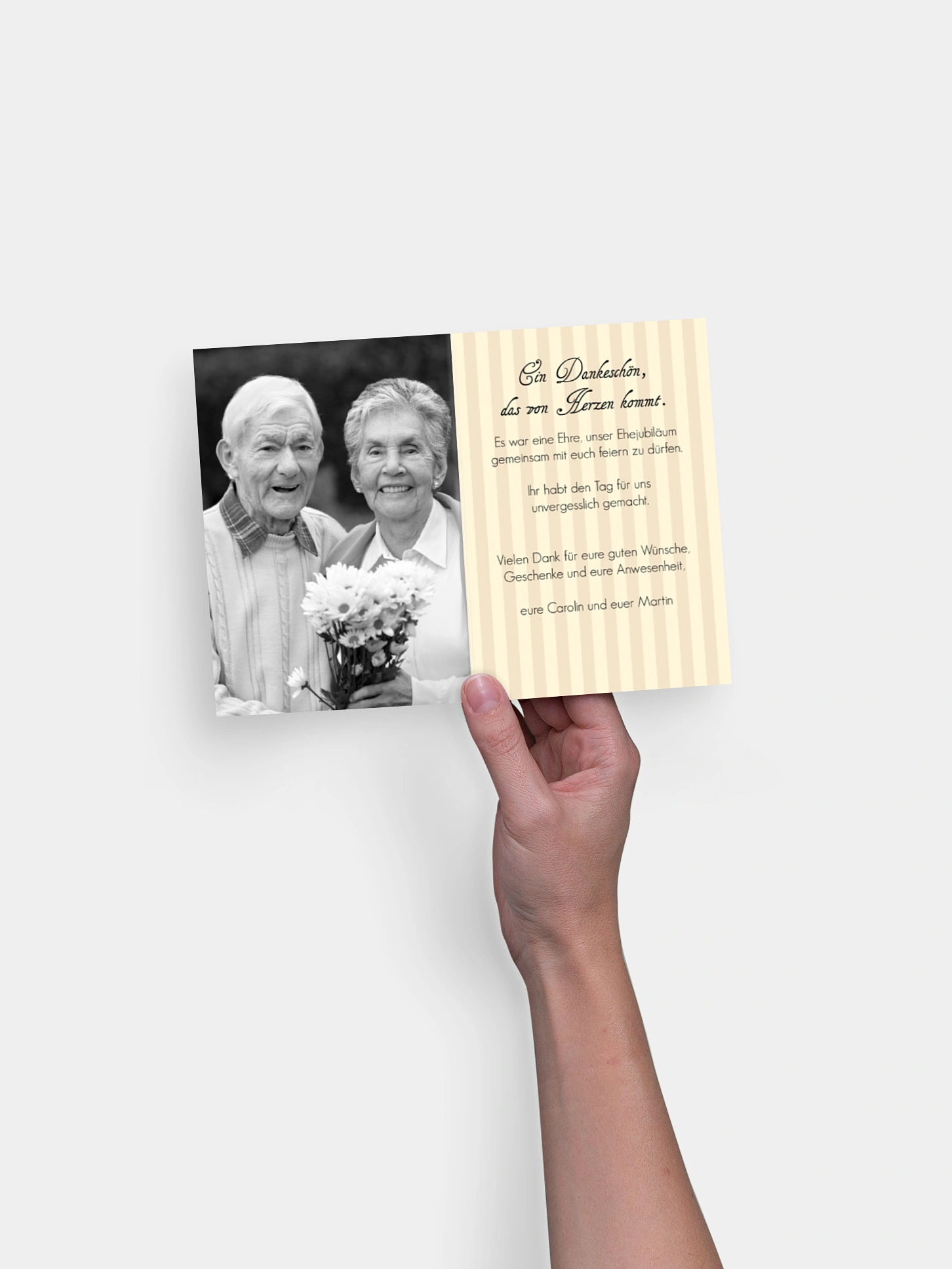 Danksagung zur Goldenen Hochzeit Gestreift