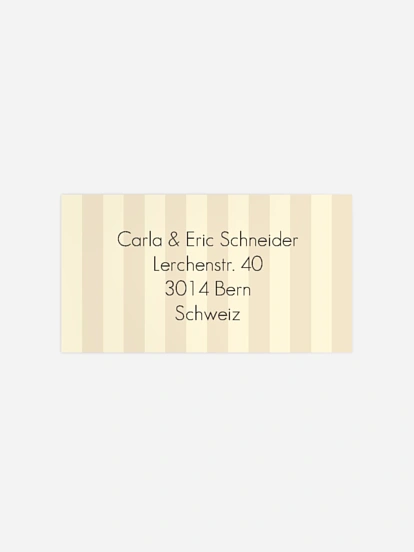 Empfängeraufkleber Silberhochzeit Gestreift