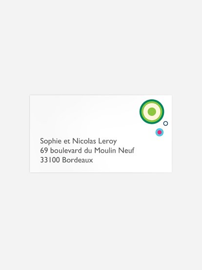 Étiquette destinataire naissance Cercles