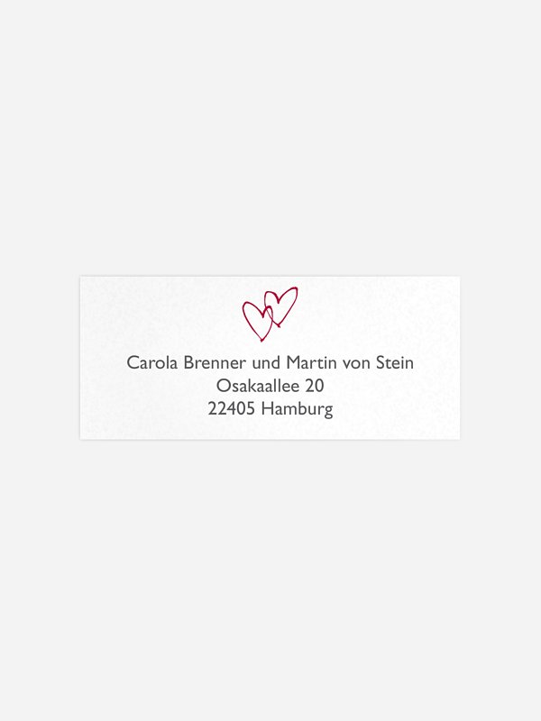 Absenderaufkleber Hochzeit Herz