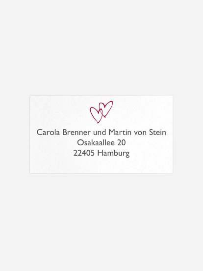 Empfängeraufkleber Herz