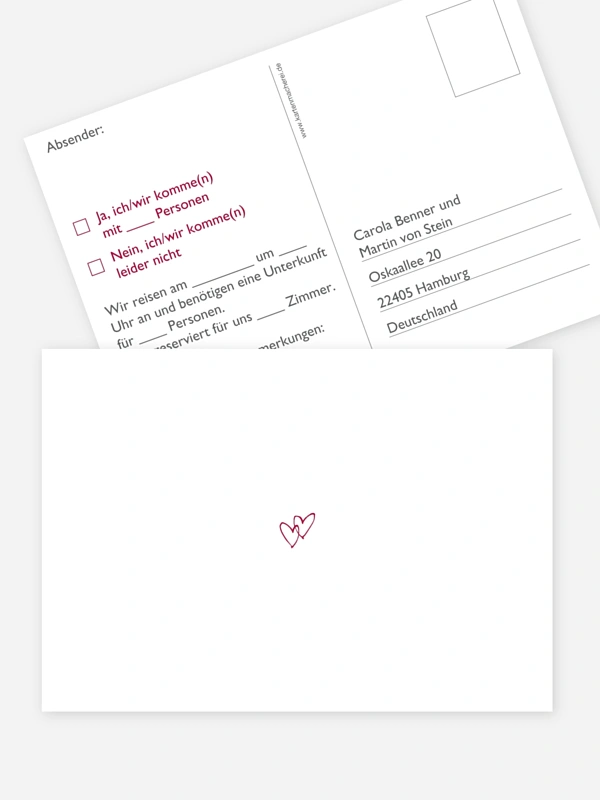 Antwortkarte Hochzeit Herz