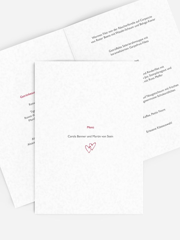 Menükarte Hochzeit Herz