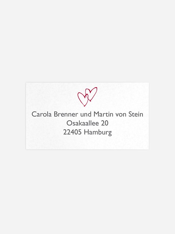Empfängeraufkleber Hochzeit Herz