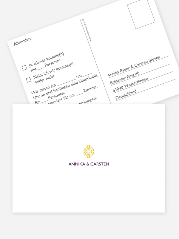 Antwortkarte Hochzeit Ornament