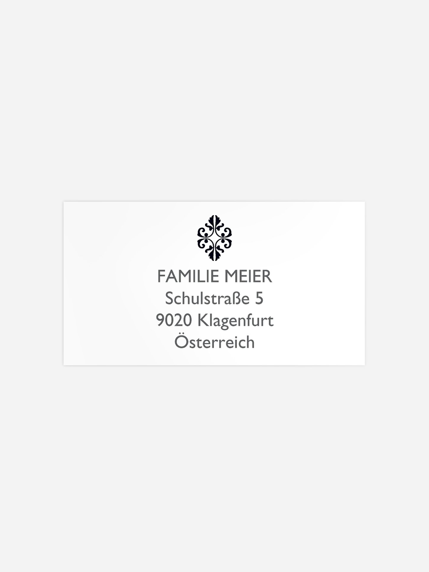 Empfängeraufkleber Trauer Ornament