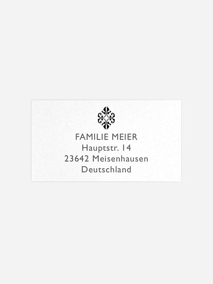 Empfängeraufkleber Trauer Ornament