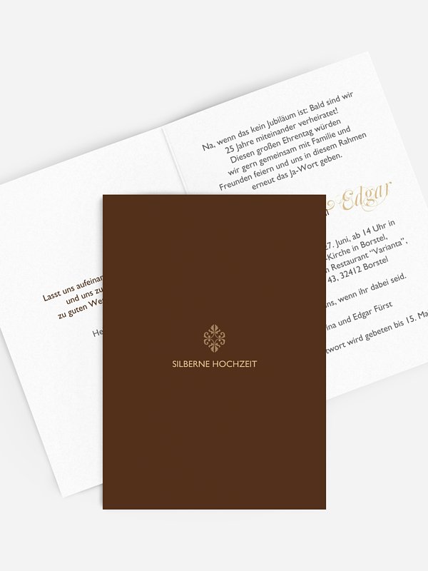Einladung zur Silberhochzeit Ornament