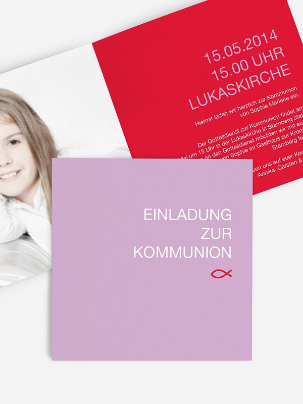 Kommunionseinladung Farblich