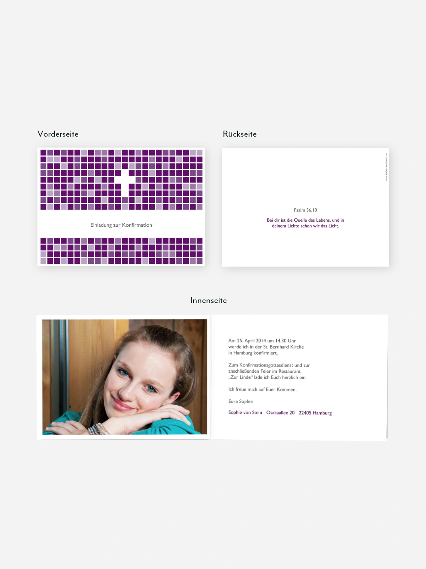 Konfirmationseinladung Mosaik