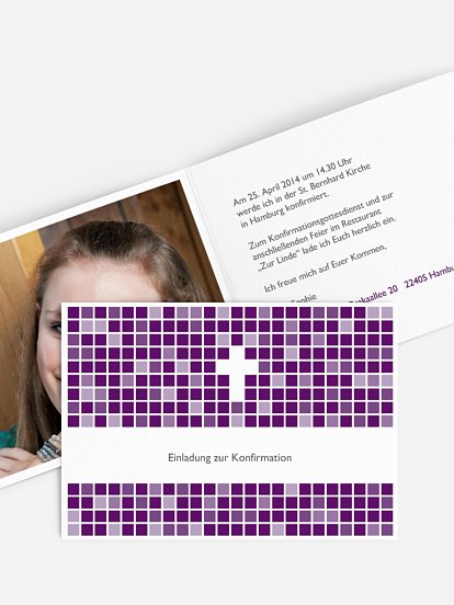 Konfirmationseinladung Mosaik