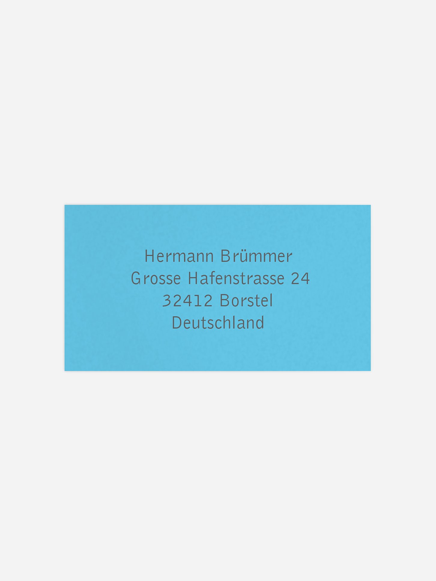 Empfängeraufkleber Freiraum