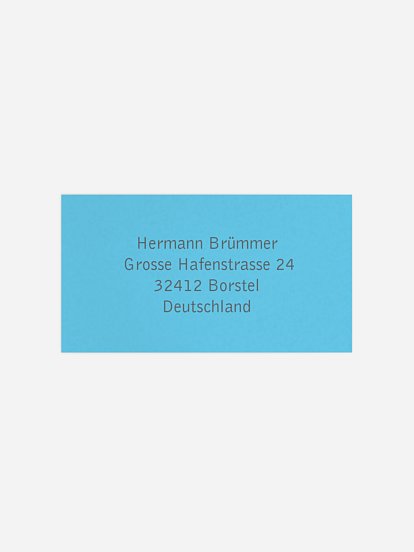 Empfängeraufkleber Freiraum