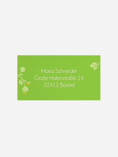 Empfängeraufkleber Party Blattzart