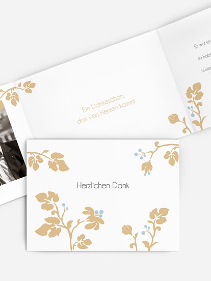 Danksagung zur Silberhochzeit Blattzart