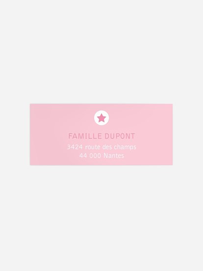 Étiquette expéditeur naissance Étoile