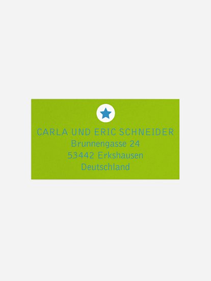 Empfängeraufkleber Stern