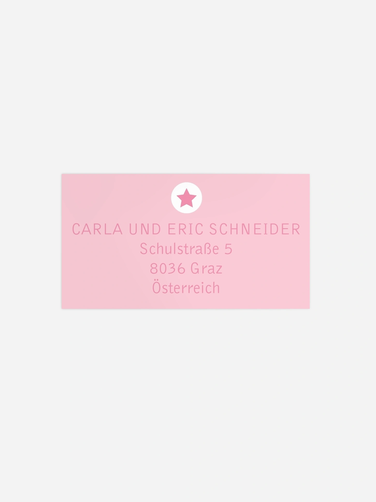 Empfängeraufkleber Geburt Stern