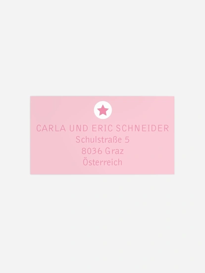Empfängeraufkleber Geburt Stern