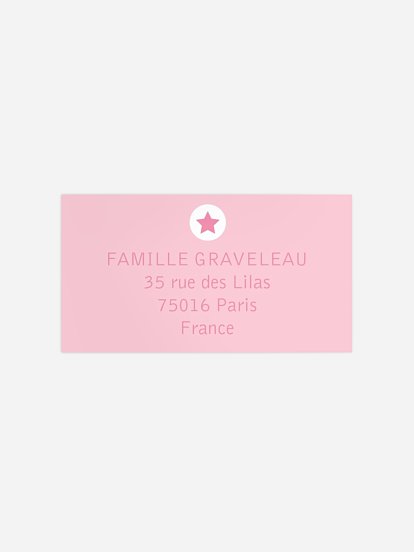 Étiquette destinataire naissance Étoile