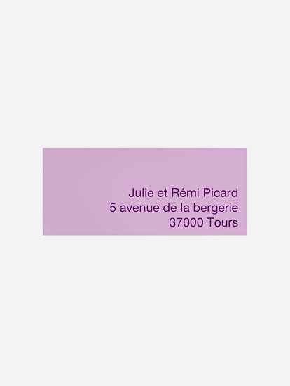Étiquette expéditeur naissance À la lettre