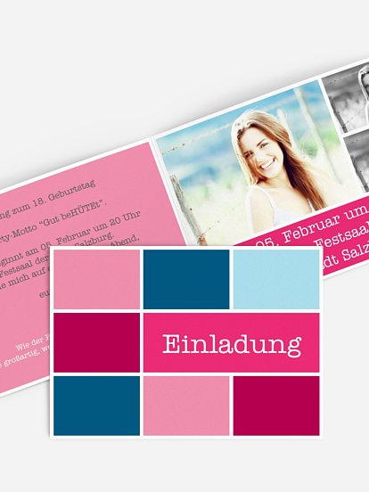 Einladung 18. Geburtstag Würfel