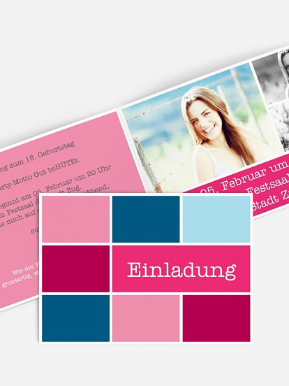 Einladung 18. Geburtstag Würfel