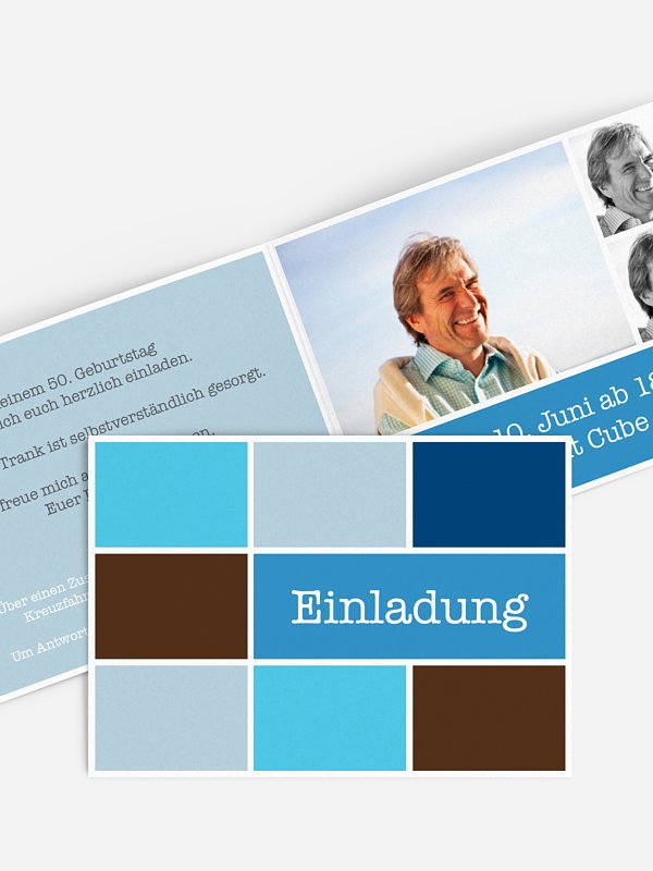 Einladung 50. Geburtstag Würfel