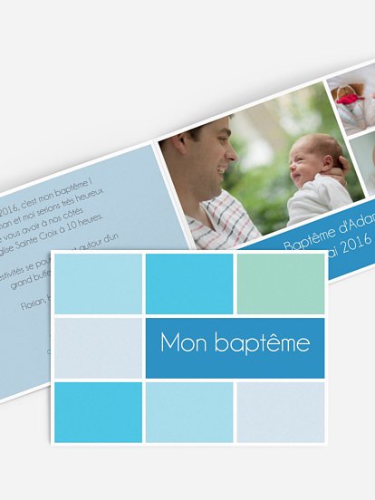 Faire-part baptême Cube