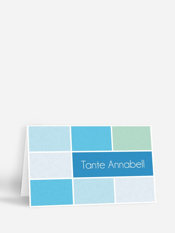 Tischkarte Taufe Würfel