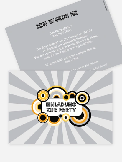 Einladung 18. Geburtstag Retro