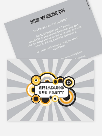 Einladung 18. Geburtstag Retro