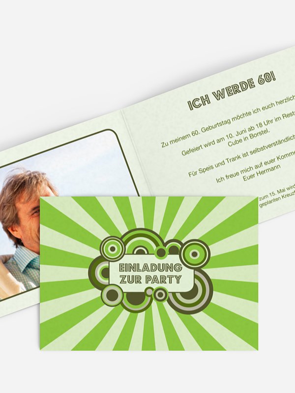 Einladung 60. Geburtstag Retro