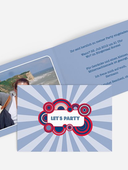 Partyeinladung Retro