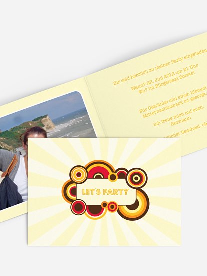 Partyeinladung Retro