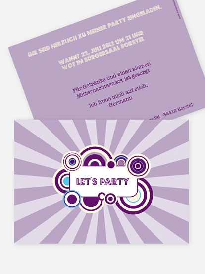 Partyeinladung Retro