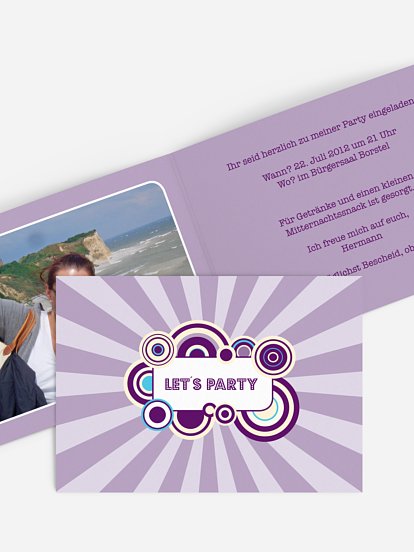 Partyeinladung Retro