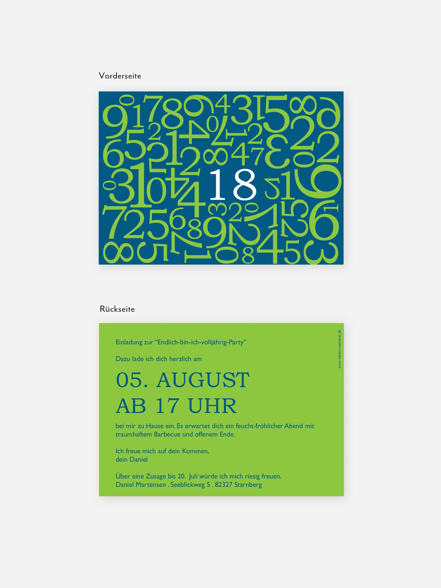 Einladung 18. Geburtstag Zahlen