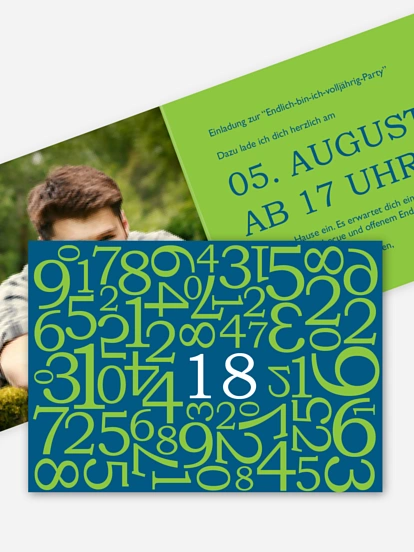 Einladung 18. Geburtstag Zahlen