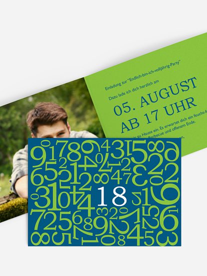 Einladung 18. Geburtstag Zahlen