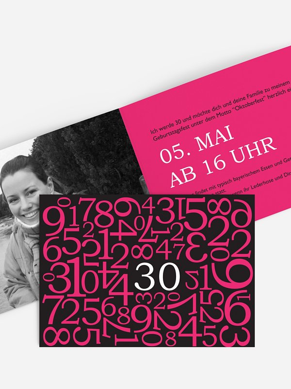 Einladung 30. Geburtstag Zahlen