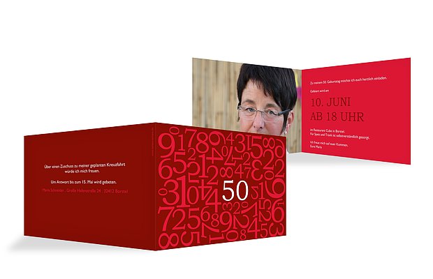 Einladung 50. Geburtstag Zahlen