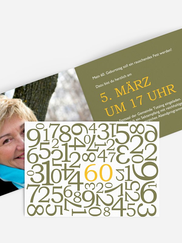 Einladung 60. Geburtstag Zahlen