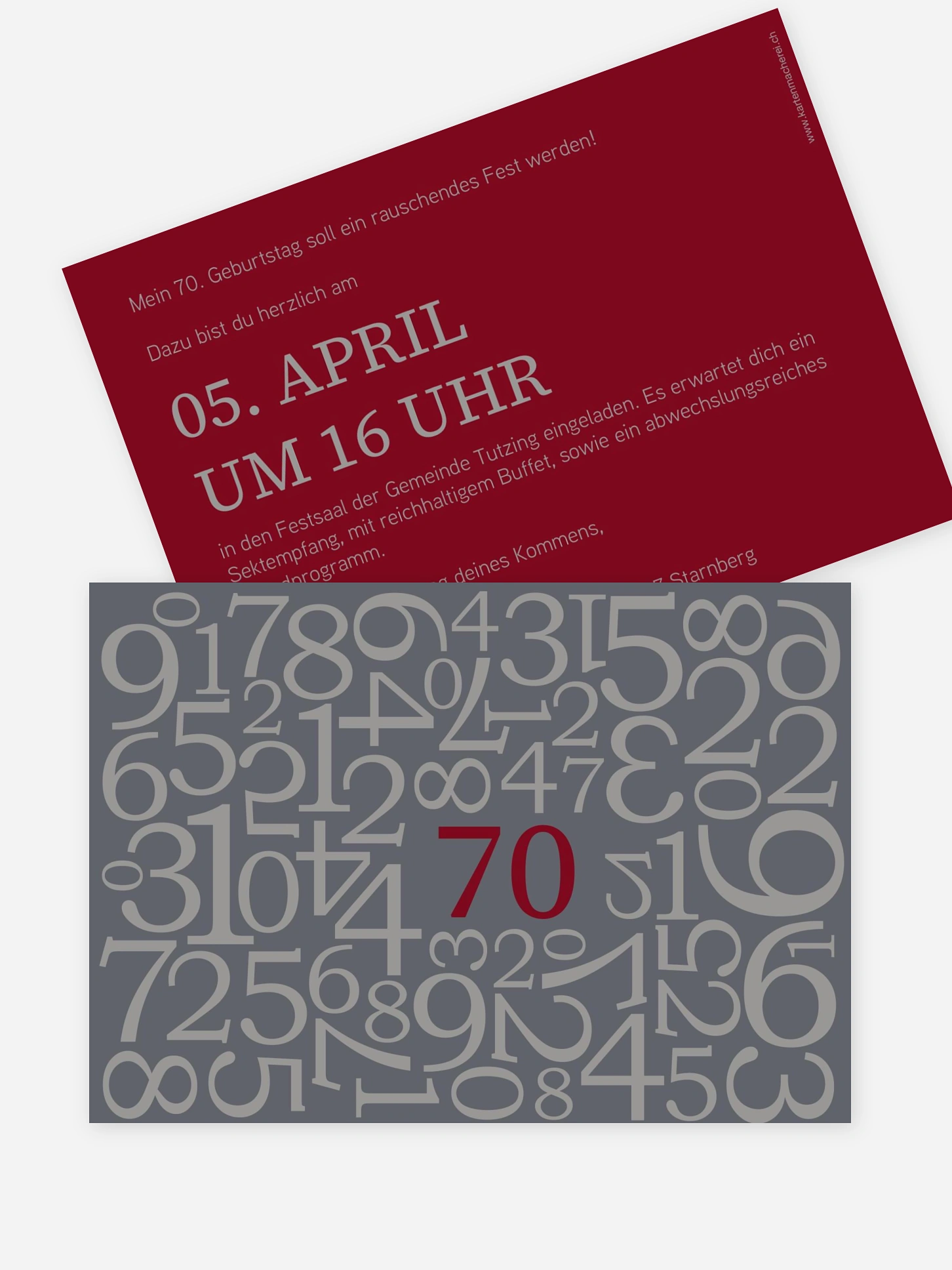 Einladung 70. Geburtstag Zahlen