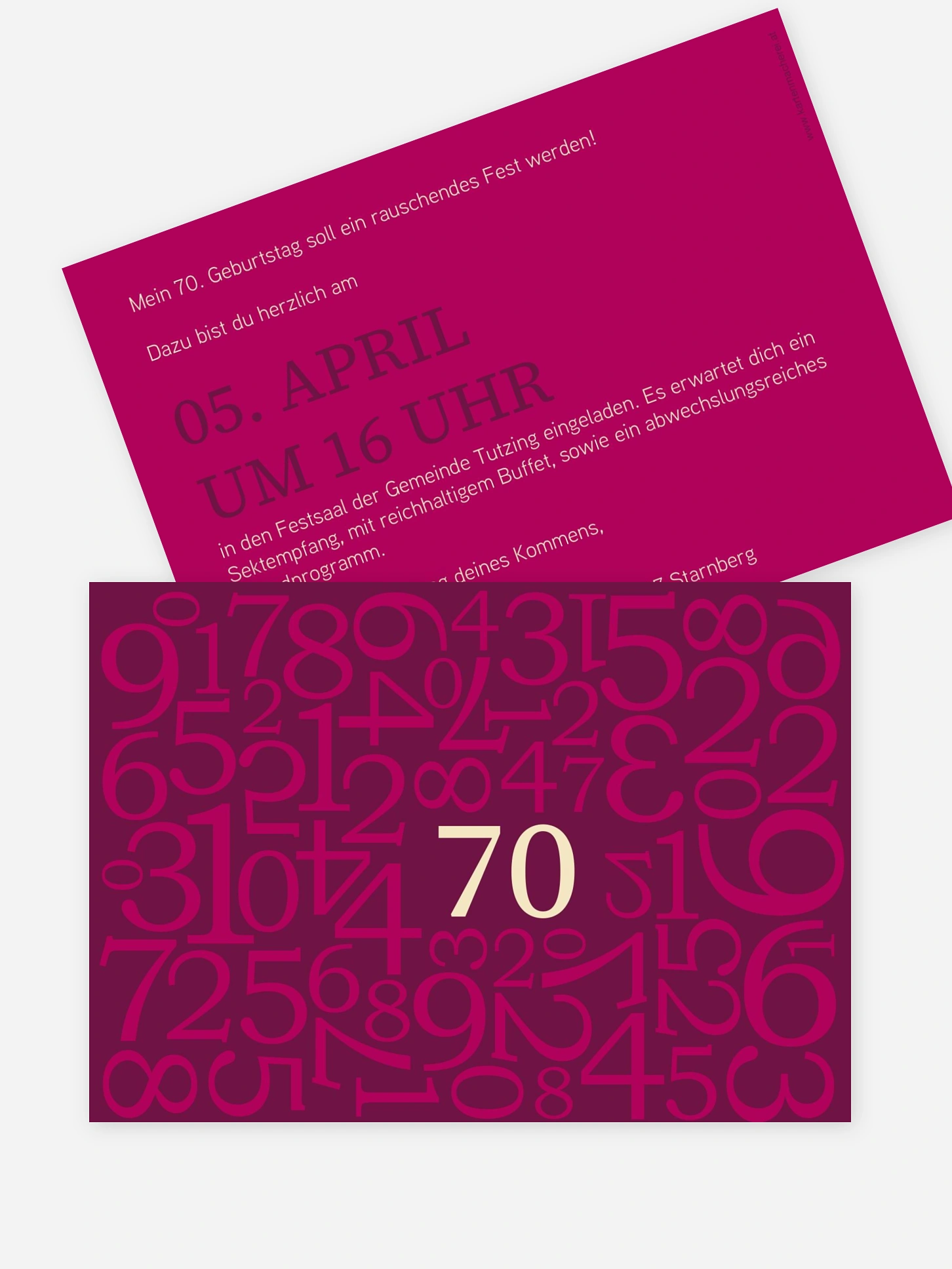 Einladung 70. Geburtstag Zahlen
